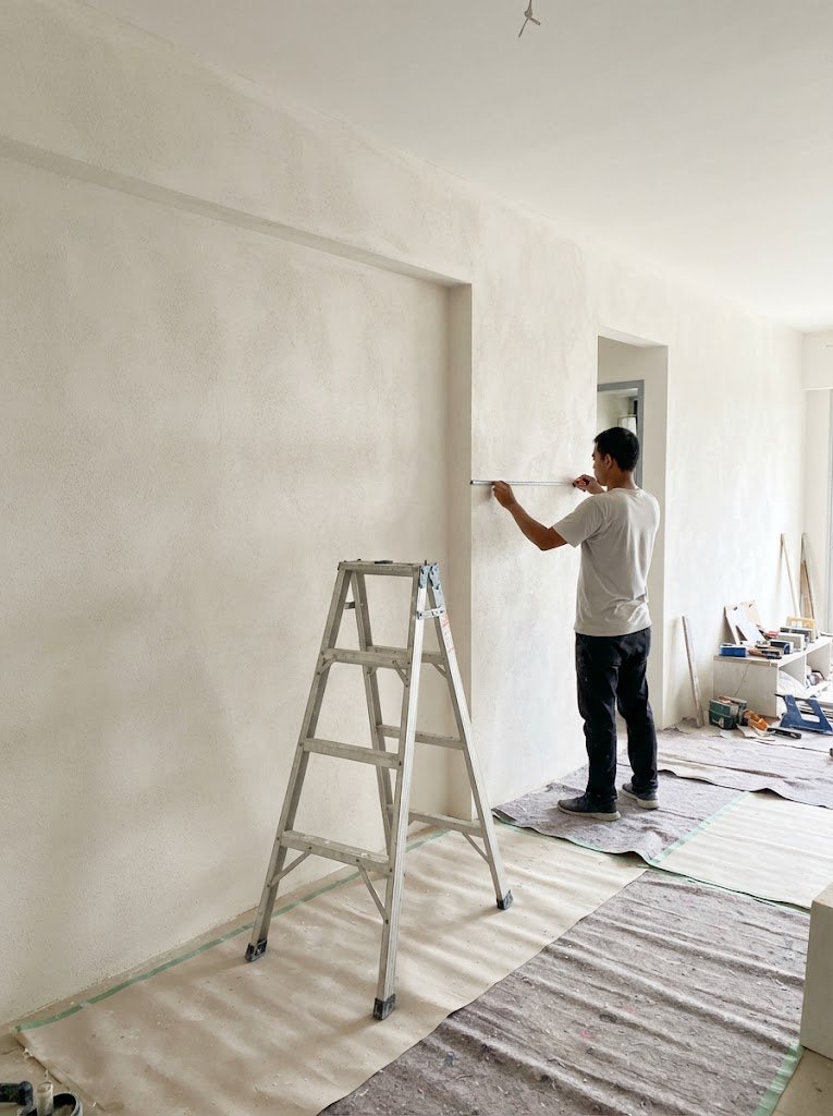 Renovation works in progress in a Singapore apartment